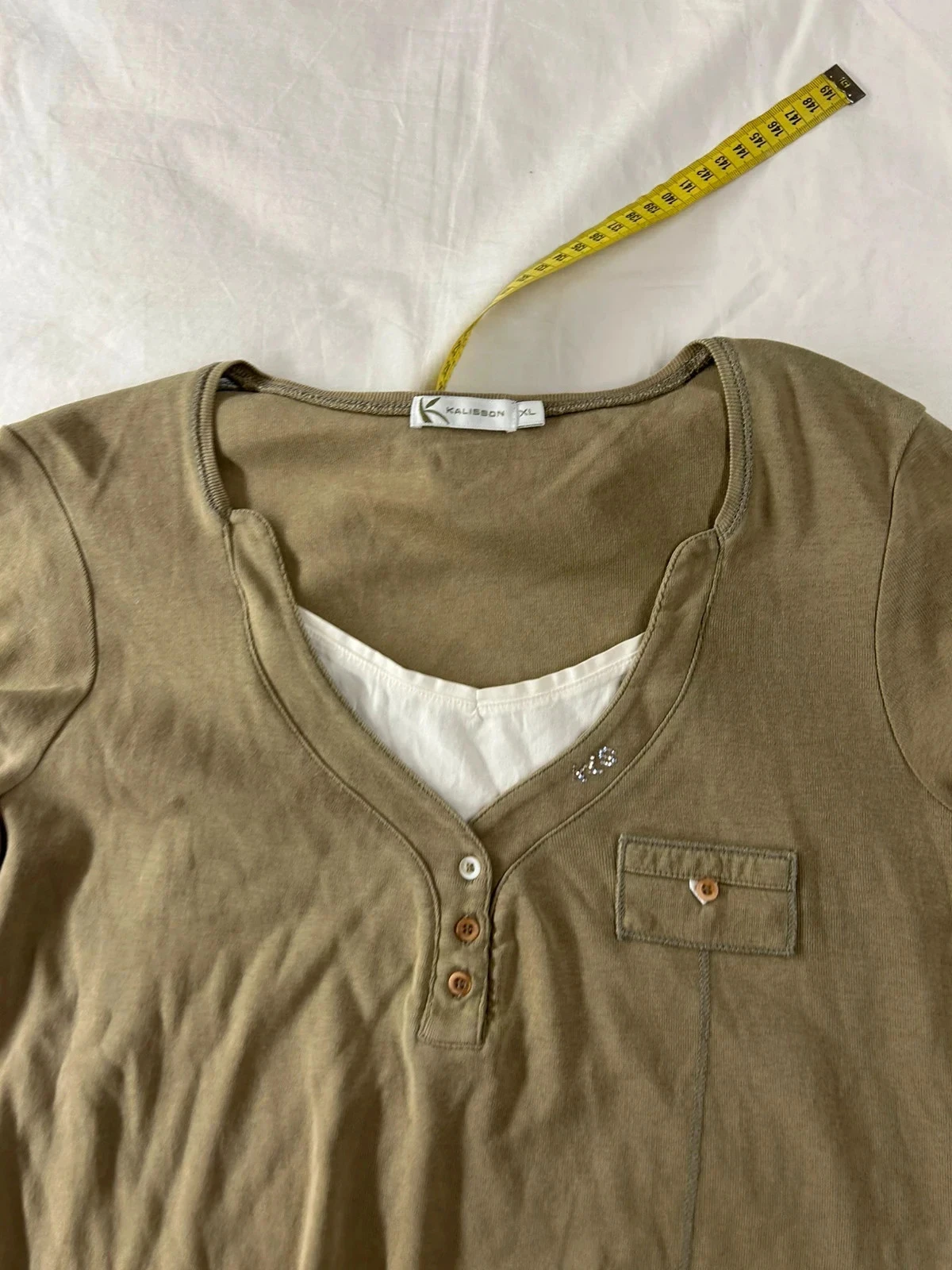 Kaki blouse met korte mouwen kalisson – photo 4